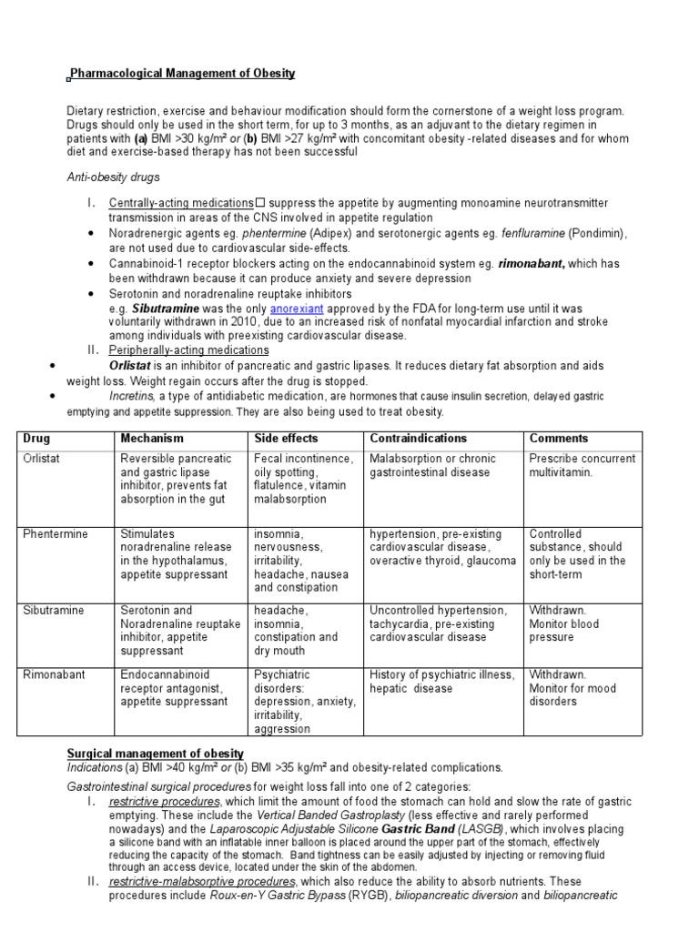 Pharmacological Management of Obesity | PDF | Bariatric Surgery | Appetite