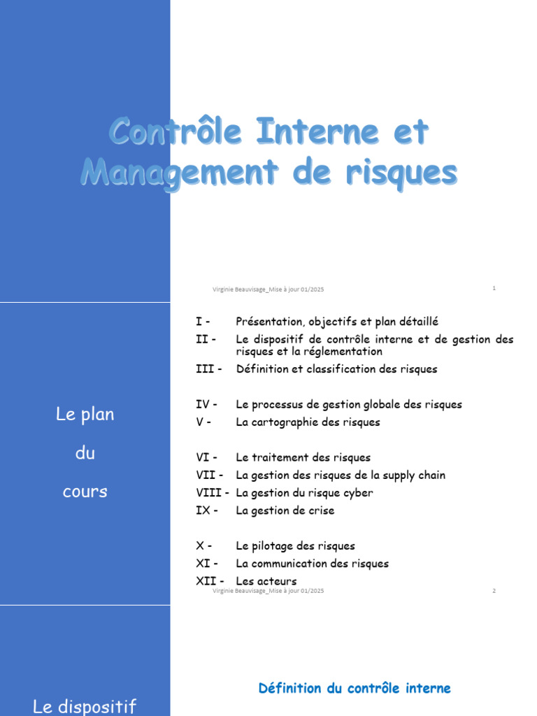 Contrôle Interne et Gestion des Risques | PDF | Contrôle interne | Risque