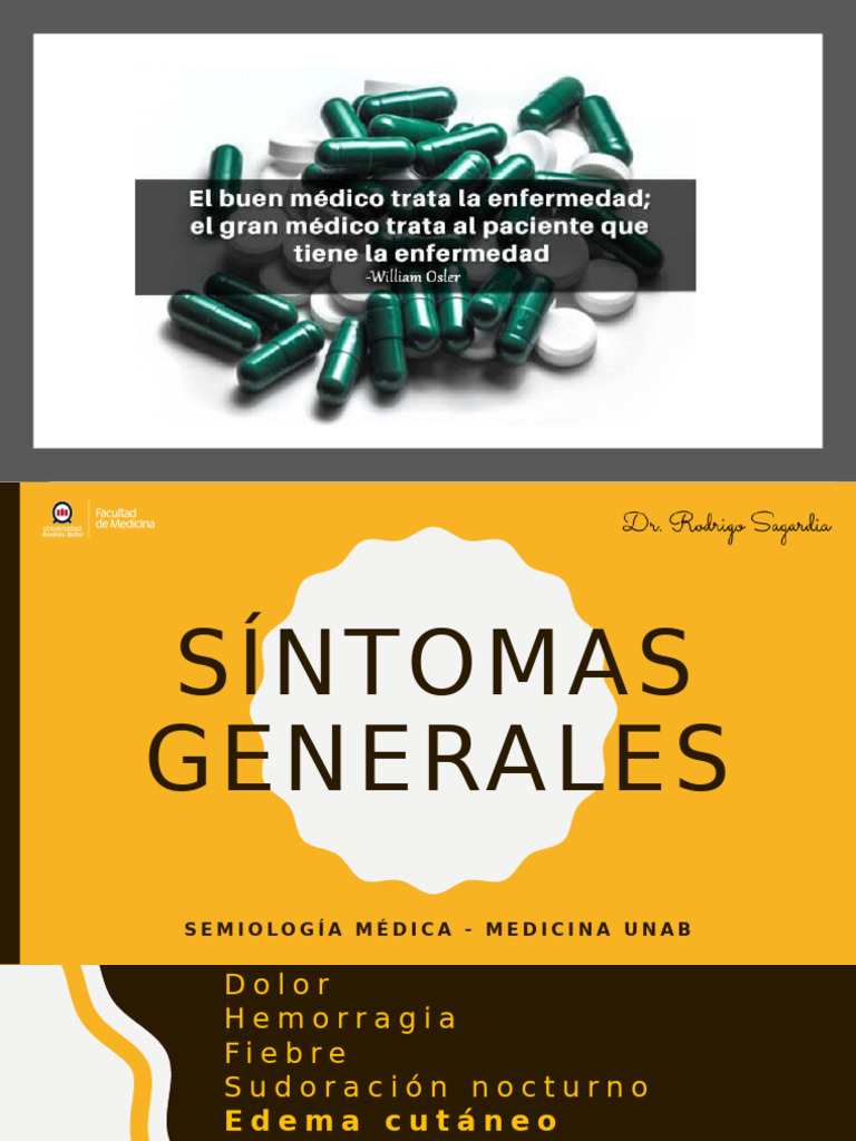 Síntomas Generales en Semiología Médica | PDF | Edema | Anemia