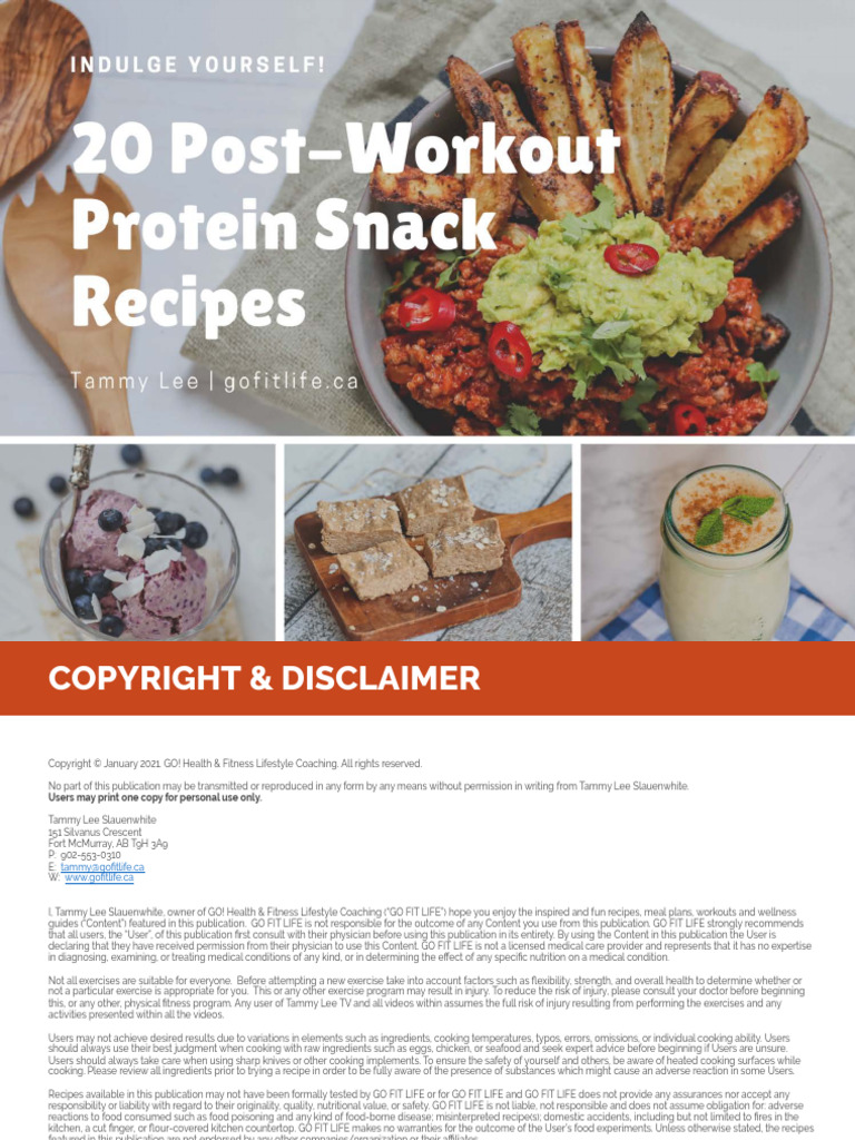 20 Post-Workout Protein Snack Recipes - GO FIT LIFE | PDF | Muffin ...