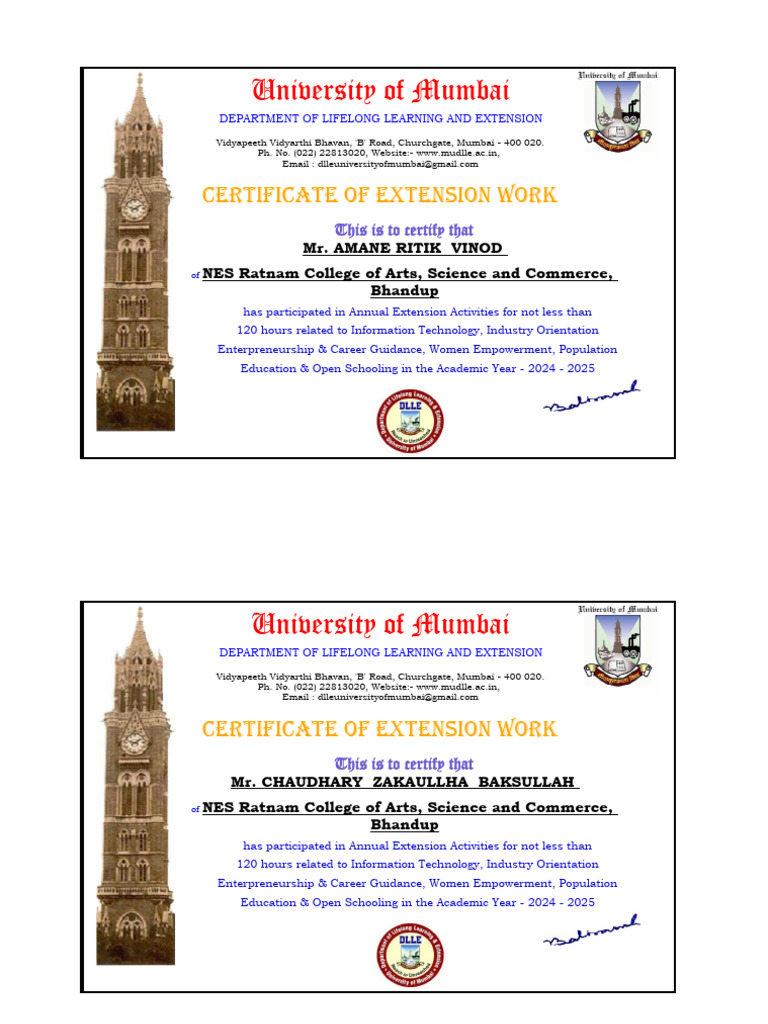 NES Ratnam College Extension Certificates | PDF | Lifelong Learning ...