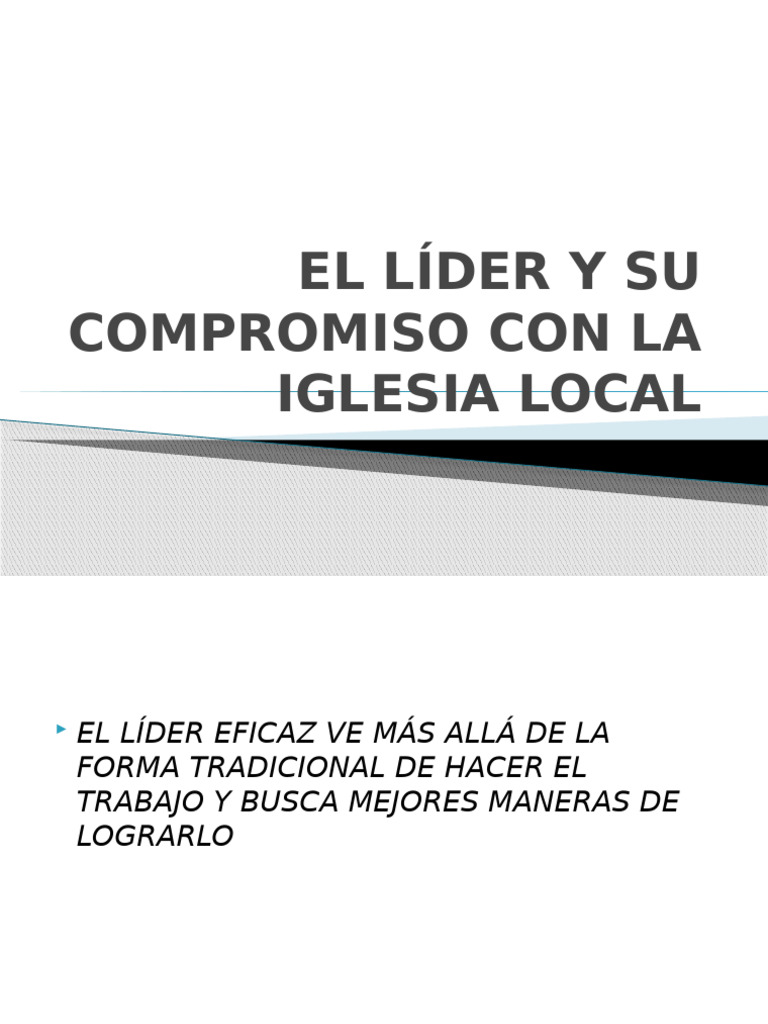 Compromiso del Líder con la Iglesia | PDF | Iglesia cristiana | Liderazgo