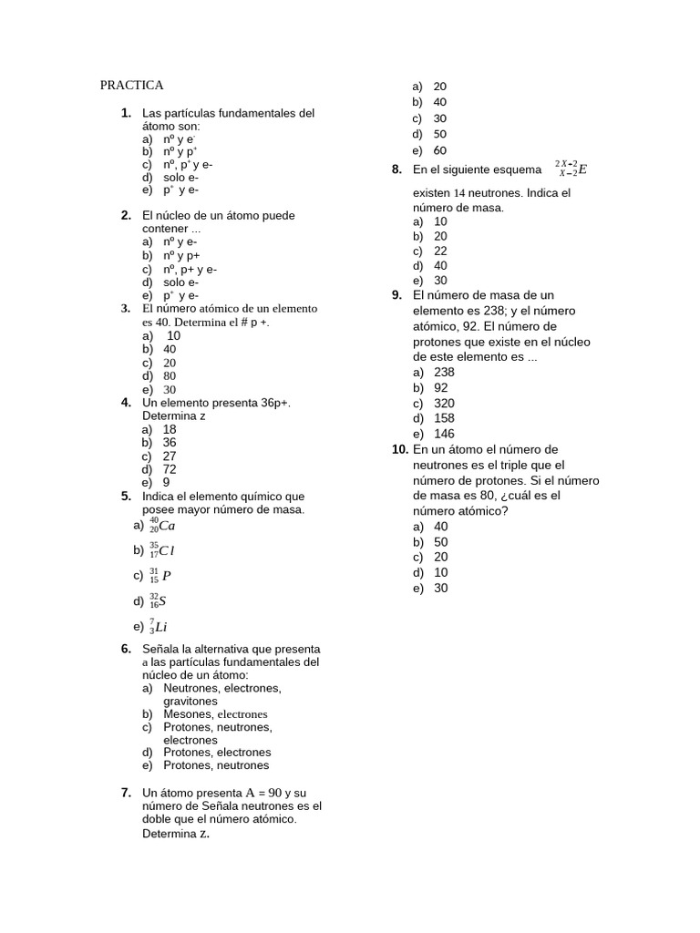 Practica Prtones | PDF | Neutrón | Protón