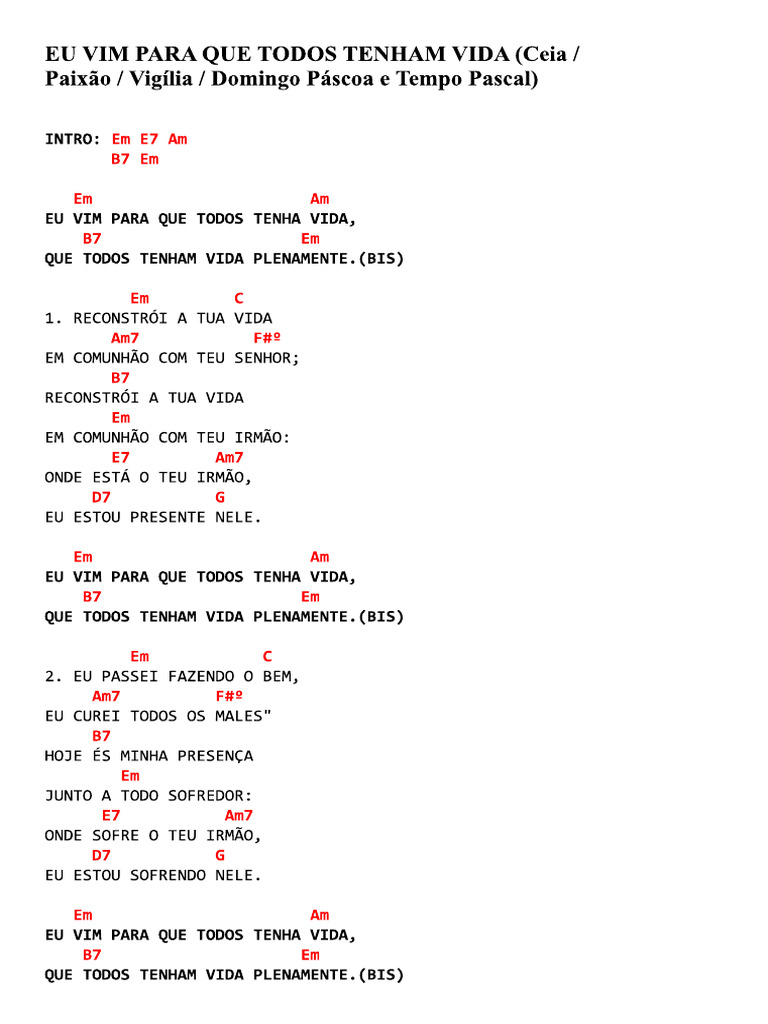 Eu Vim para Que Todos Tenham Vida | PDF