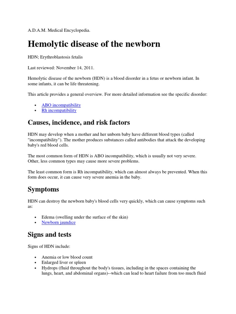 Erythroblastosis Fetalis Blood Type Medical Specialties