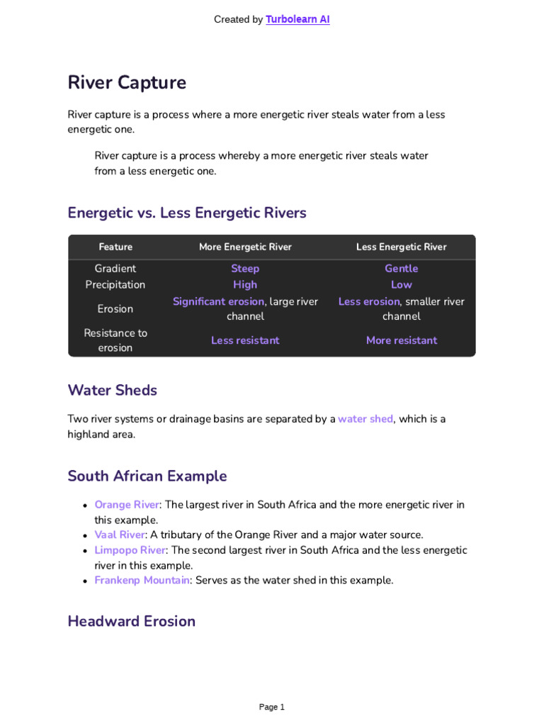 Understanding River Capture Dynamics | PDF | River | Erosion