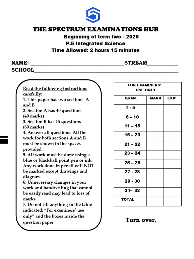 P.5 Integrated Science Exam Term 2 | PDF | Crop Rotation | Seed