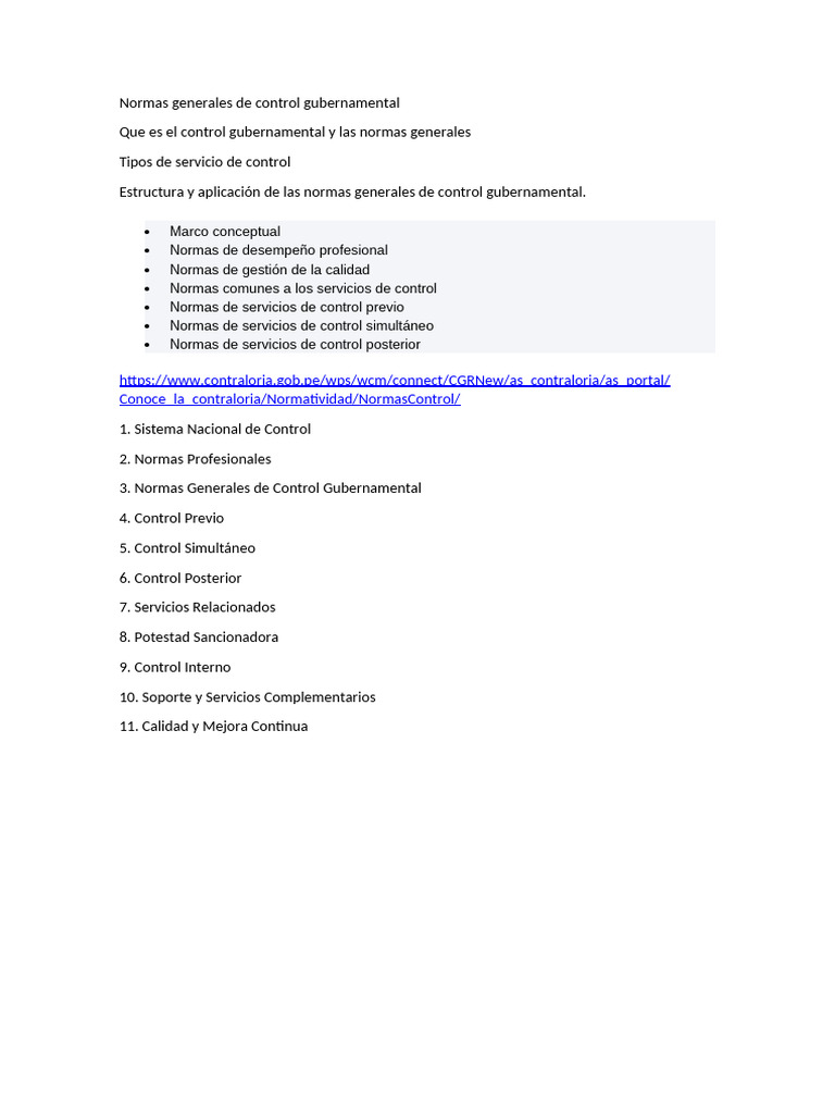 Normas de Control Gubernamental | PDF