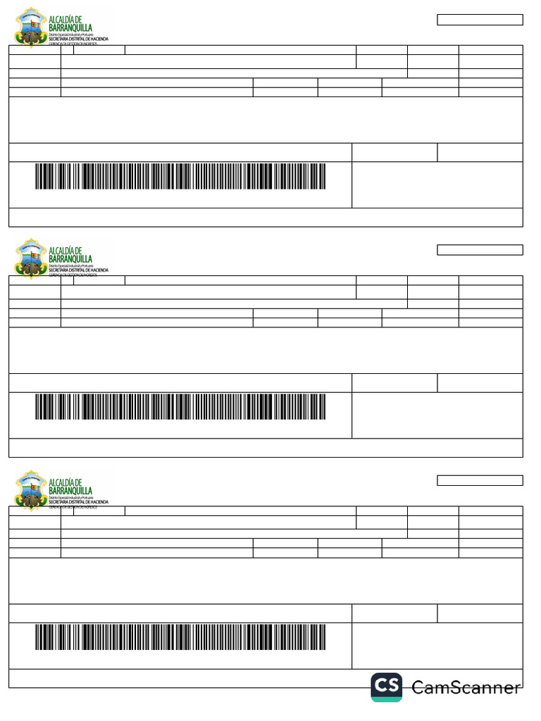Recibo Oficial de Pago Impuestos Barranquilla | PDF | Pagos | Finanzas ...