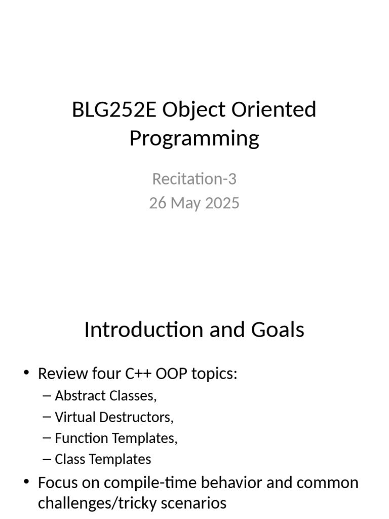 OOP Recitation3 Presentation | PDF | Class (Computer Programming ...