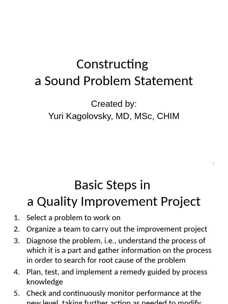 Crafting Effective Problem Statements | PDF | Emergency Department ...