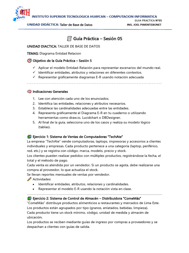 Guia Practica 05 | PDF | Bases de datos | Informática