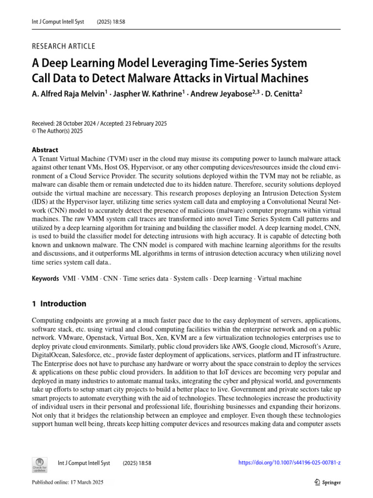 Deep Learning for Malware Detection in VMs | PDF | Deep Learning ...