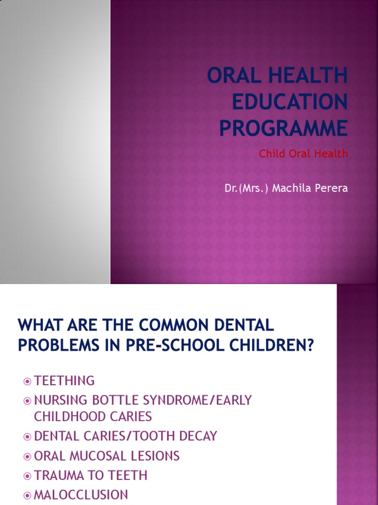 Child Oral Health Education Guide | PDF | Dentistry | Mouth