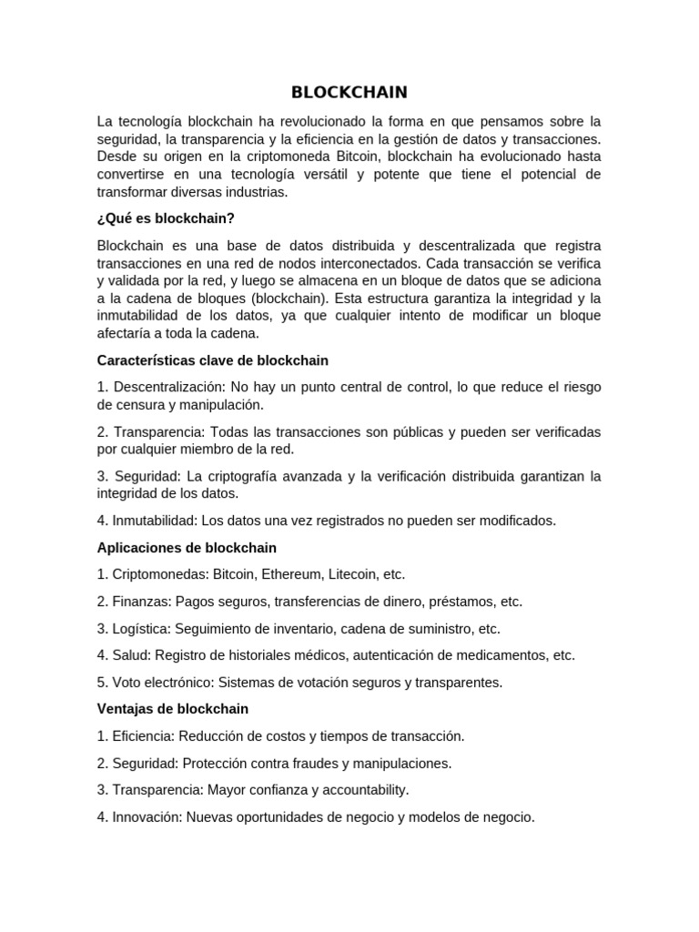 Blockchain | PDF | Tecnologías de la información | Informática