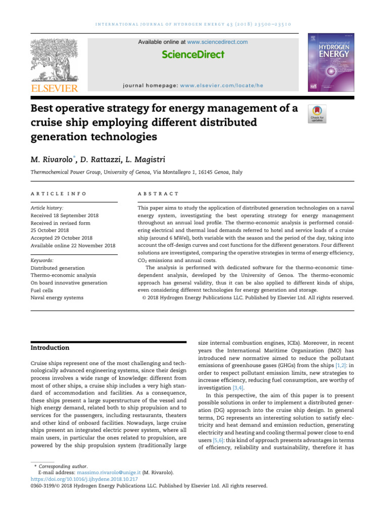 Energy Management Strategies for Cruise Ships | PDF | Distributed ...