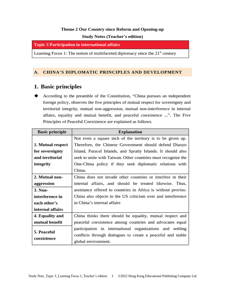 T2 3 L1 Studynote T e | PDF | China | World Politics