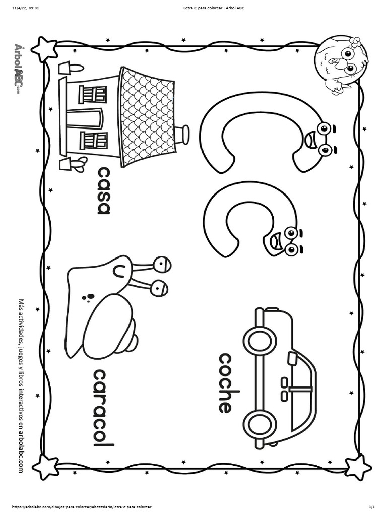 Letra C para Colorear en Árbol ABC | PDF