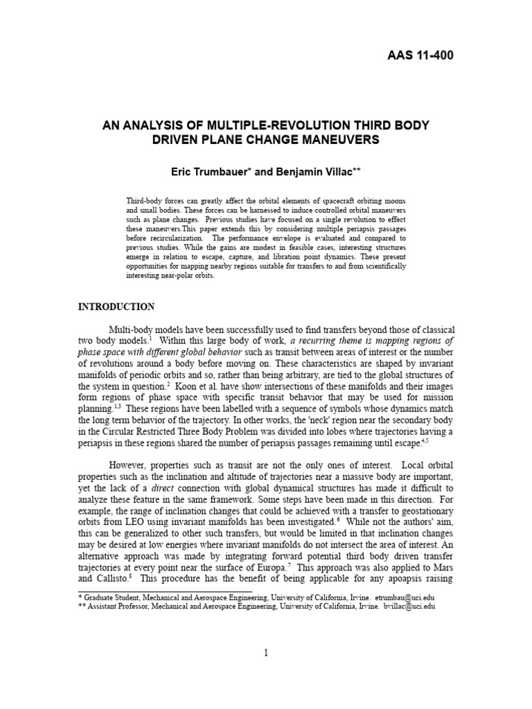 Multiple-Revolution Orbital Maneuvers Analysis | PDF | Orbital Maneuver ...