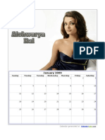 Calendar 2009 January - Aishwarya Rai