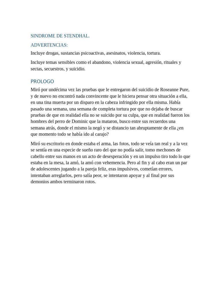 Sindrome de Stendhal | PDF | Suicidio