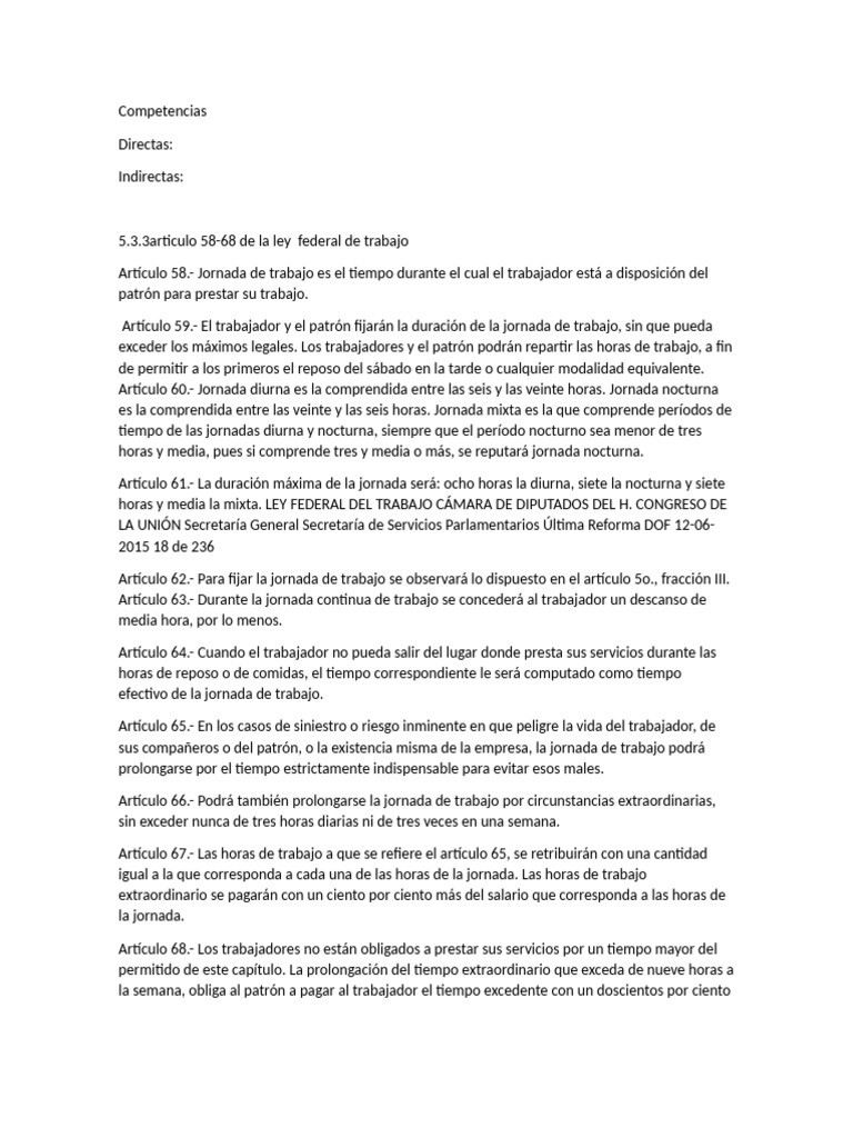 Articulos 58-68 | PDF | Tiempo de trabajo | Salario