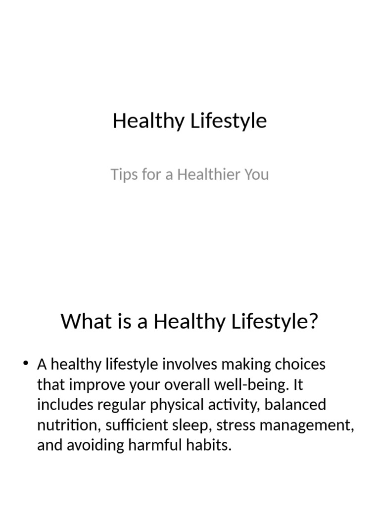 Healthy Lifestyle Tips for Well-Being | PDF