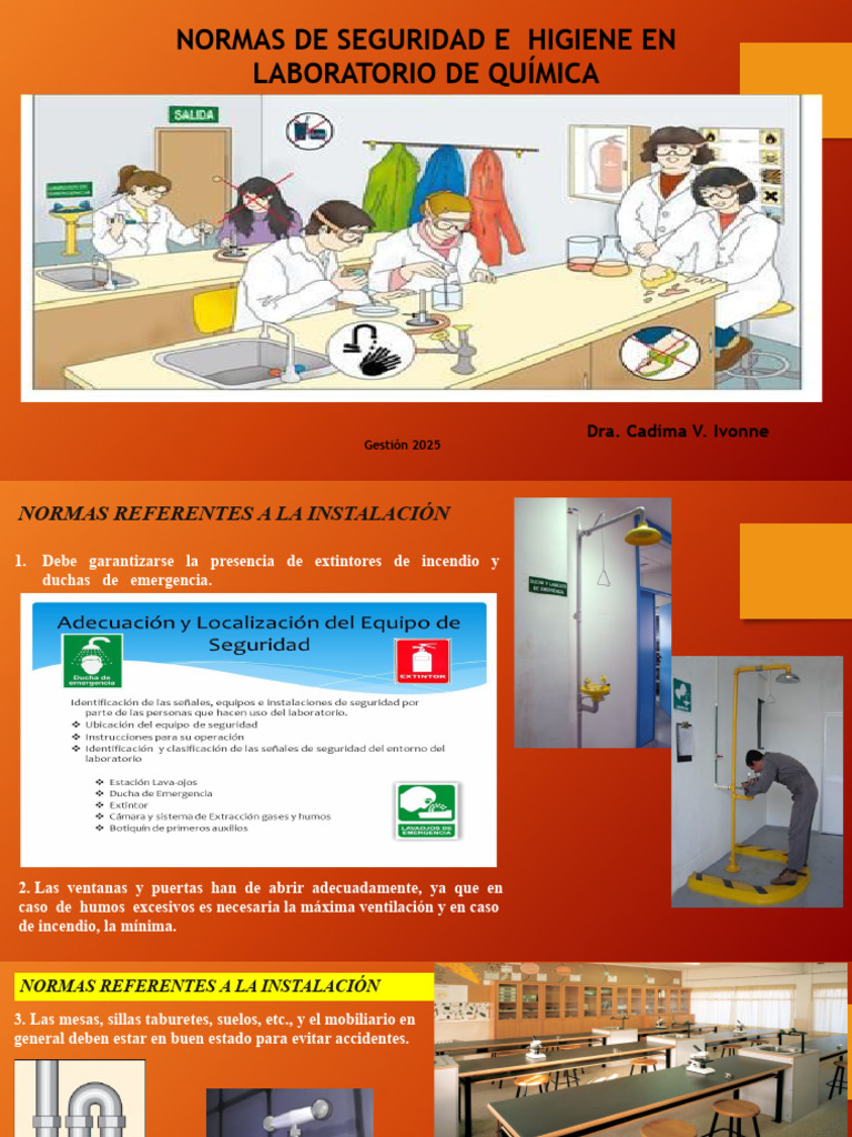 Normas de Seguridad en Laboratorio Químico | PDF | Laboratorios | Agua