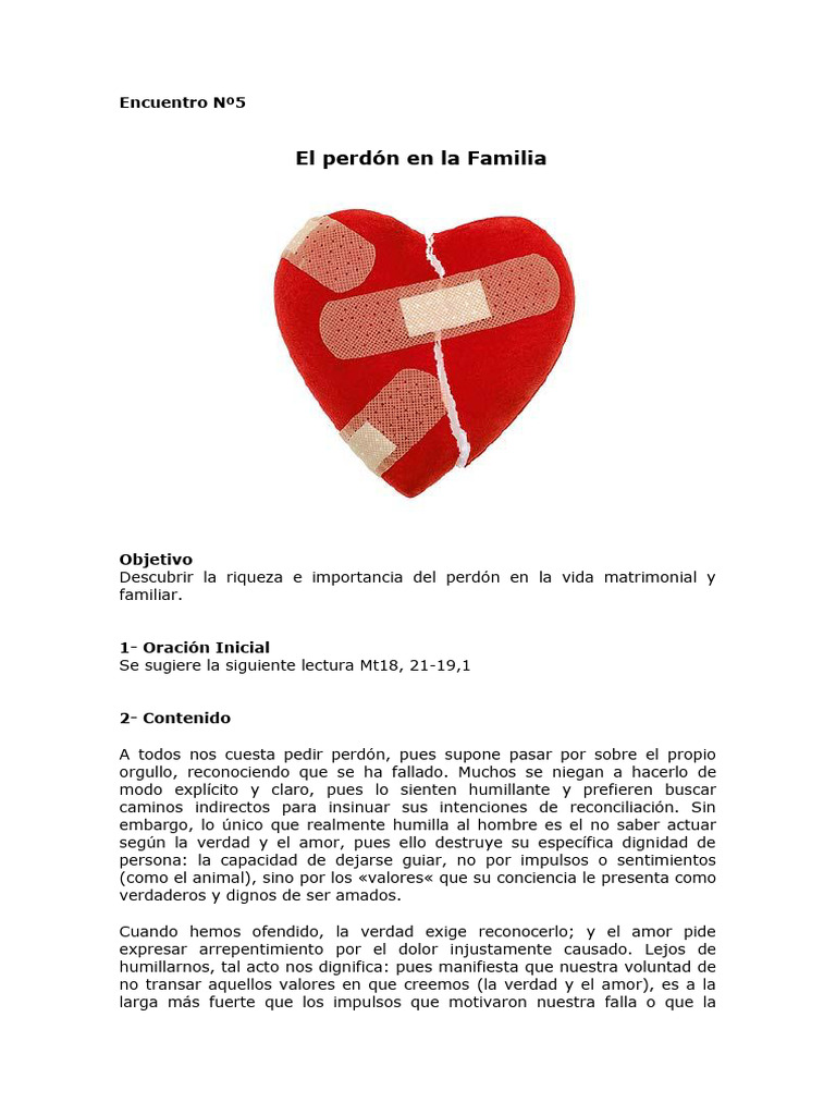 CB 1 Tema 05 El Perdn en La Familia | PDF | Perdón | Amor