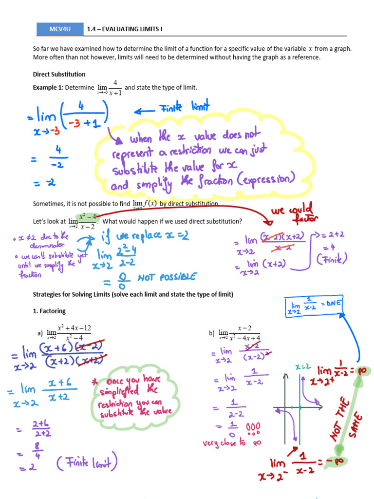 Evaluating Limits in Calculus | PDF | Algebra | Mathematics