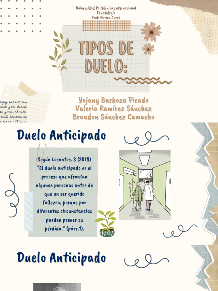 Tipos de Duelo y Duelo Anticipado | PDF | Dolor | Las emociones