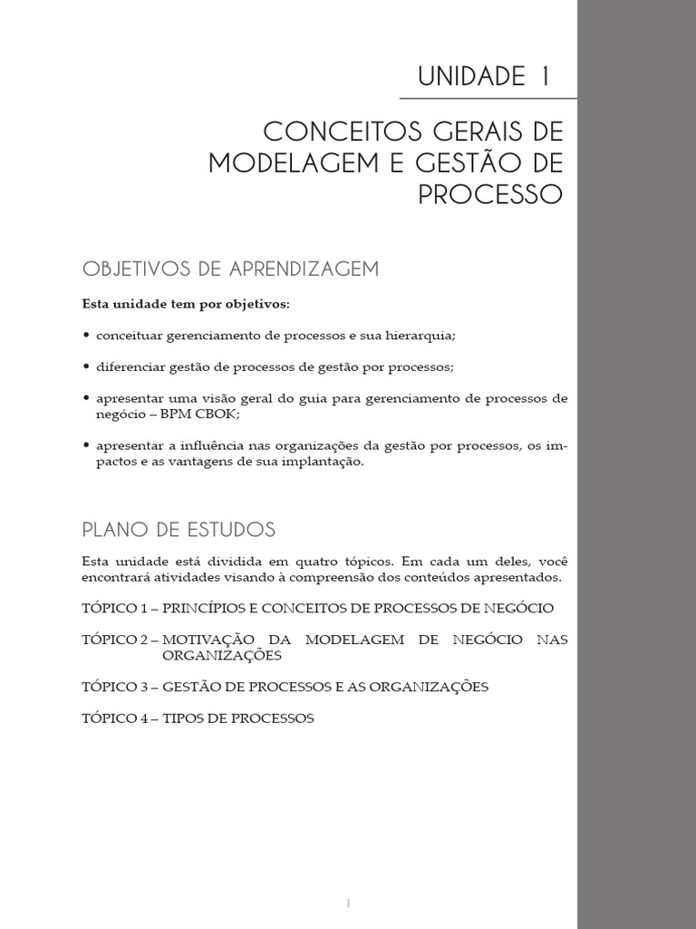 Gestão e Modelagem de Processos de Negócio | PDF | Processo de negócios ...