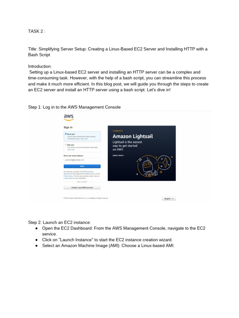 Aws Lab - Intsall HTTP Using Bashscript | PDF | Networking | Internet & Web