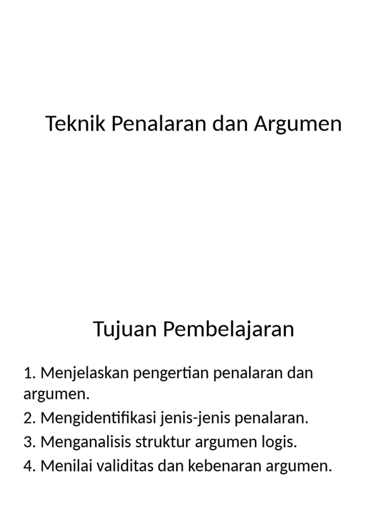 Teknik Penalaran Dan Argumen | PDF