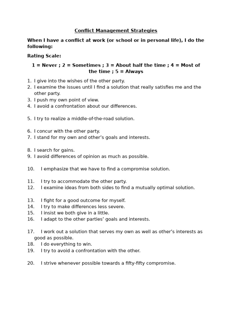 Effective Conflict Management Strategies | PDF | Social Psychology