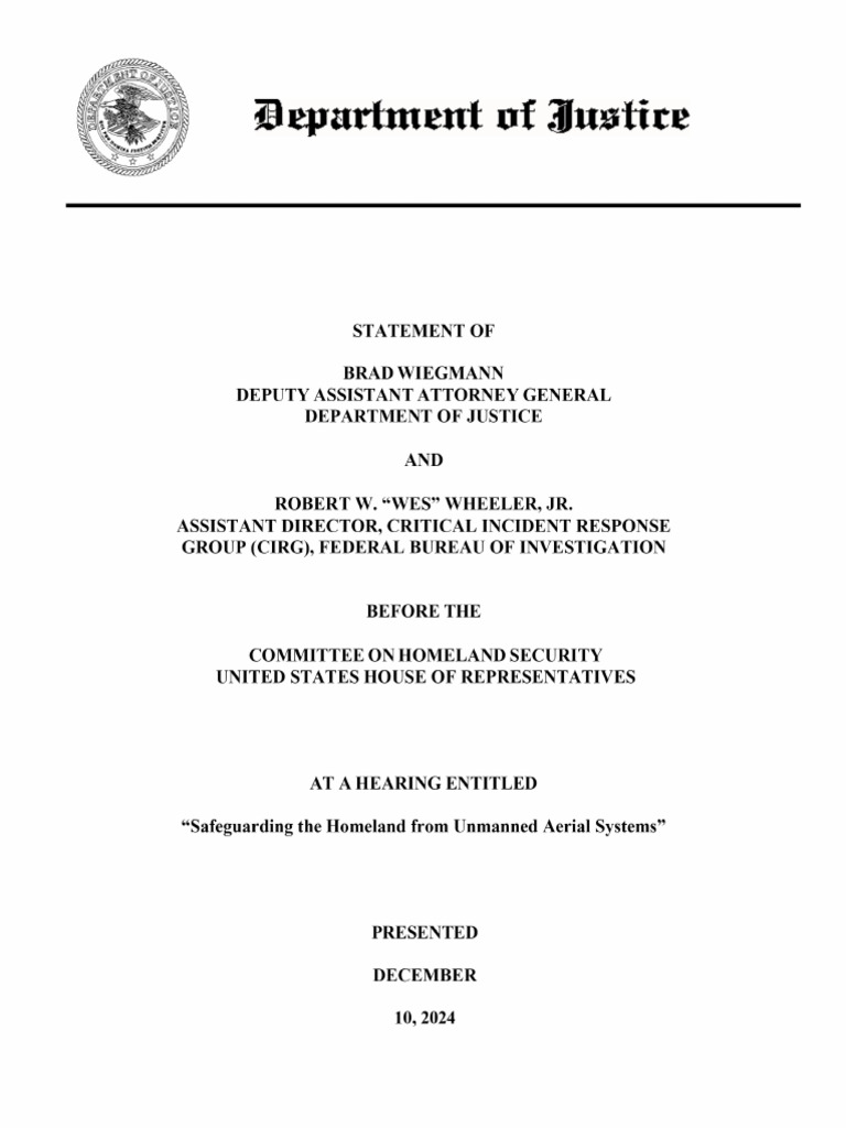 Drone Hearing Testimony | PDF