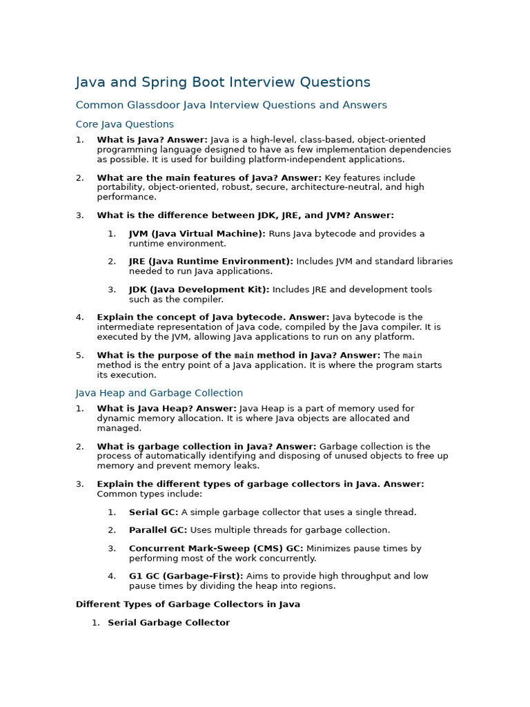Q&a Java | PDF | Java Virtual Machine | Spring Framework