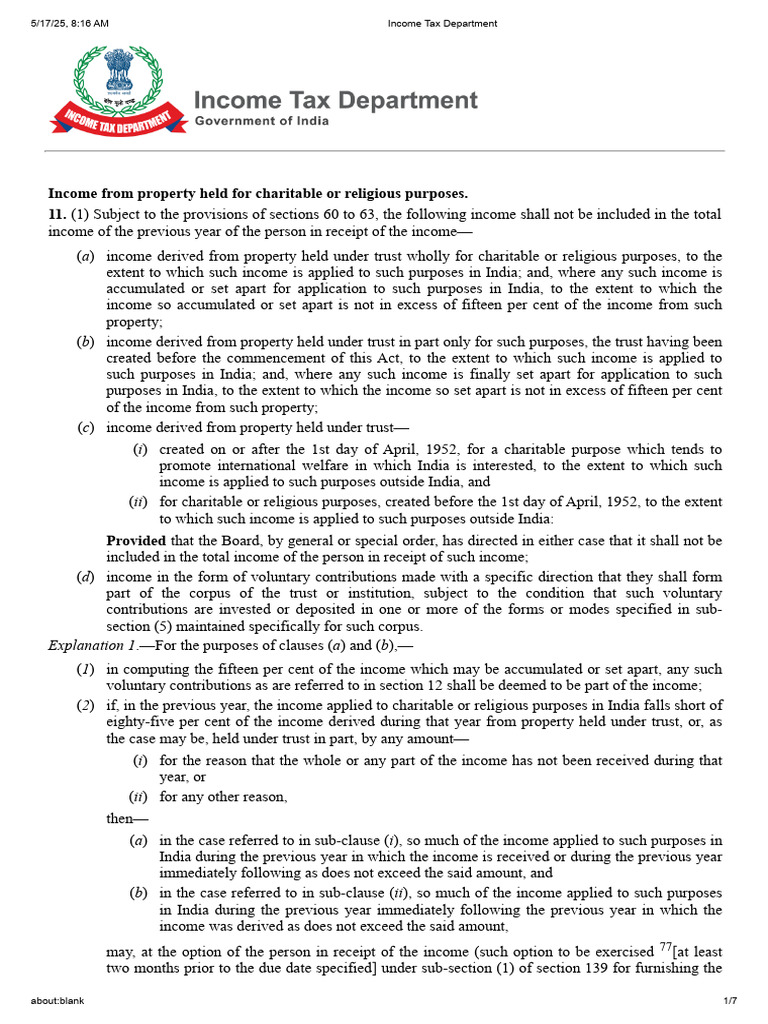 Tax Exemptions for Charitable Property Income | PDF | Loans | Income