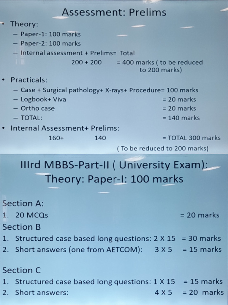 MBBS Exam Structure and Assessment Guide | PDF