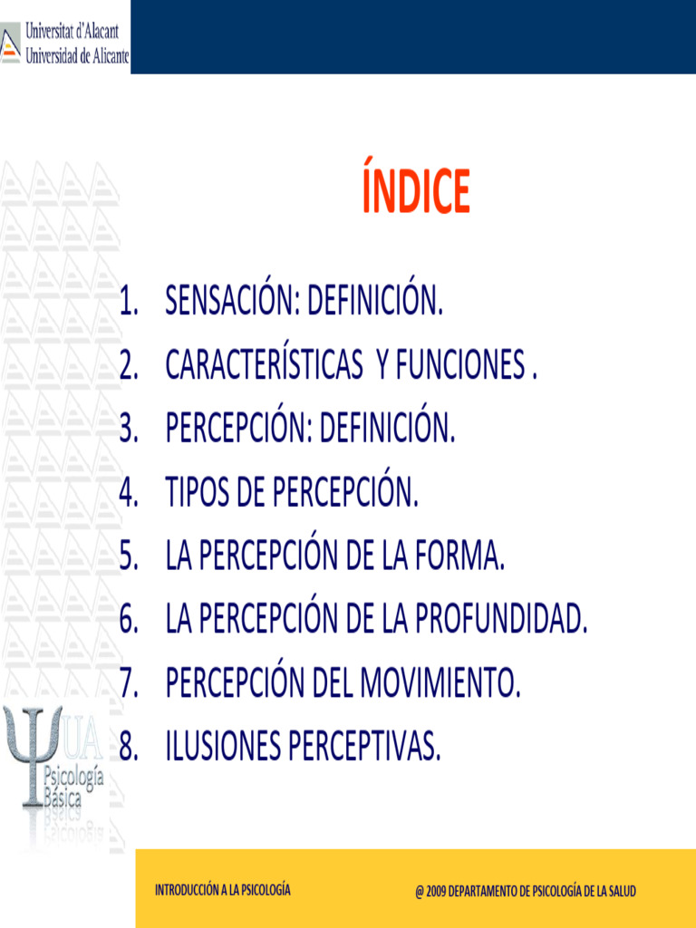 Sensación y Percepción en Psicología | PDF | Percepción | Sentidos