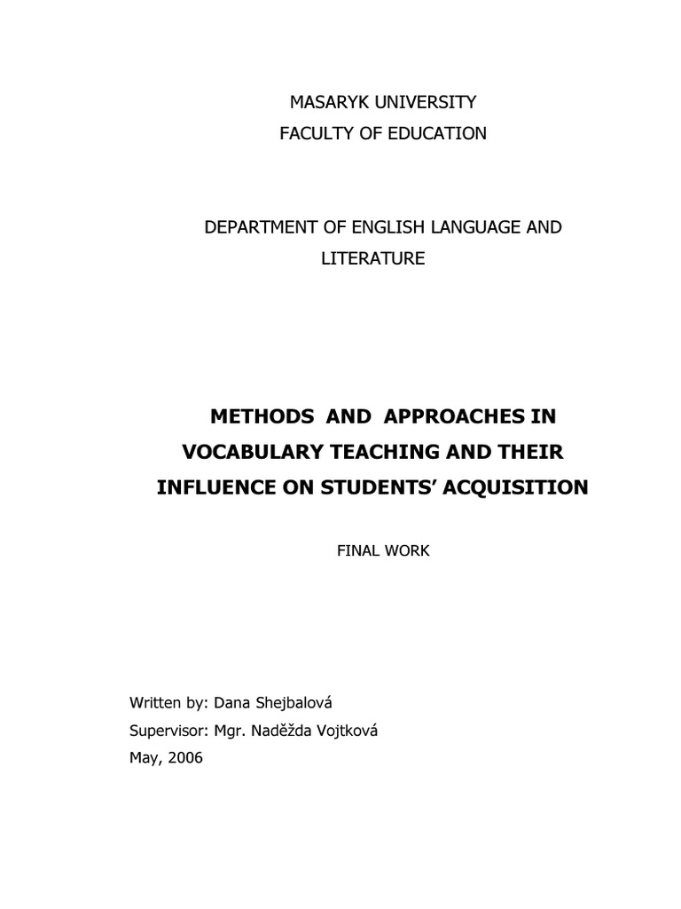 Vocabulary Teaching Methods Impact | PDF | Language Education | Linguistics