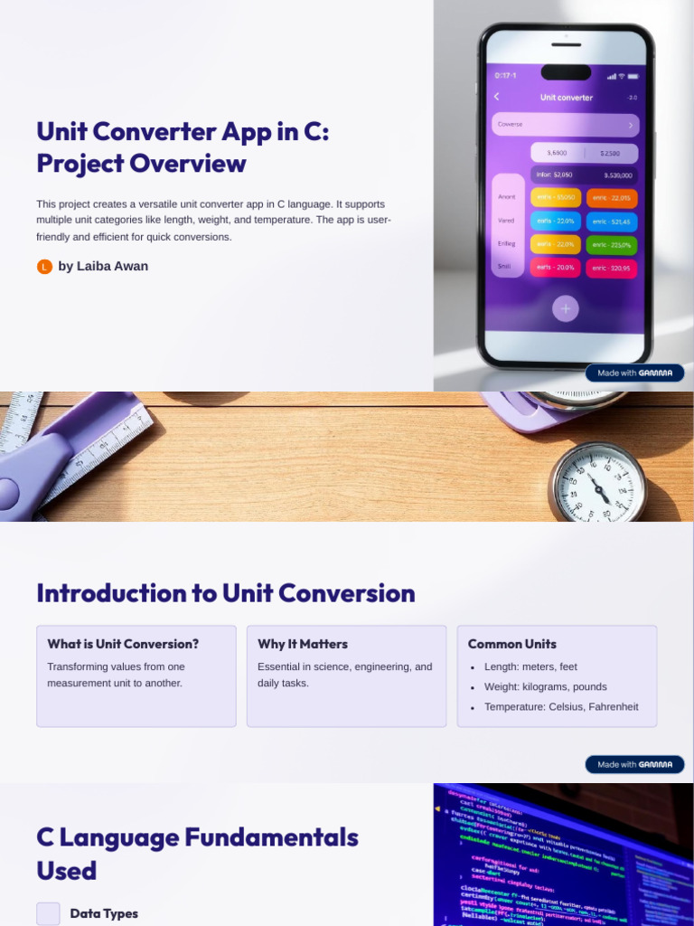 Unit Converter App in C Project Overview | PDF | Mobile App | User ...
