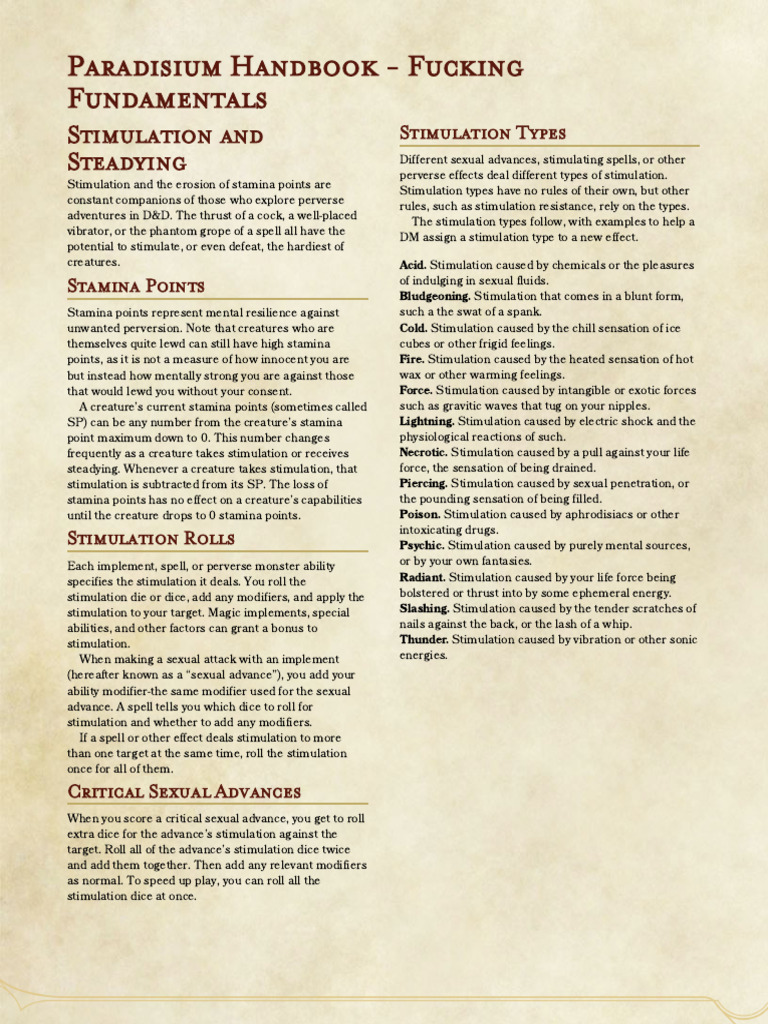 D&D Stamina Points and Stimulation Guide | PDF