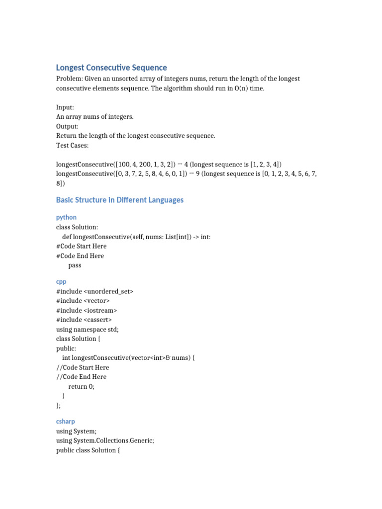 Longest Consecutive Sequence Length | PDF