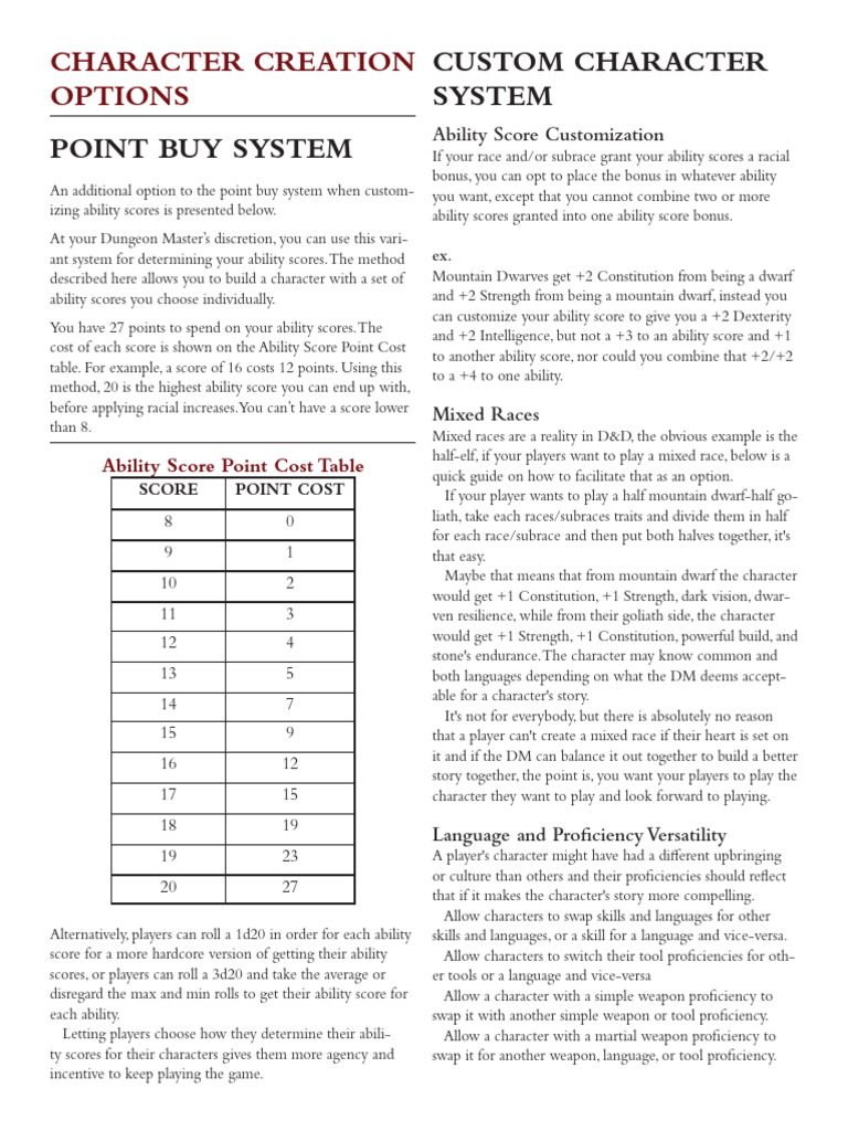 Customizing D&D Ability Scores | PDF | Dwarf (Dungeons & Dragons)