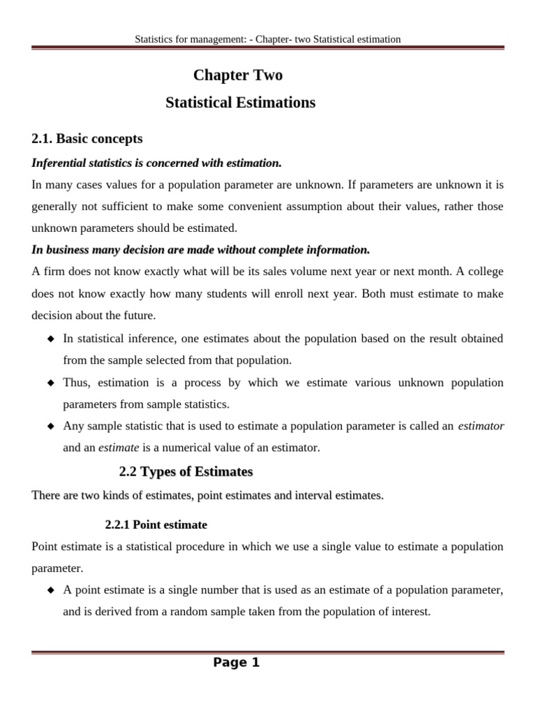 Statistical Estimation Techniques Explained | PDF | Estimator | Sample ...