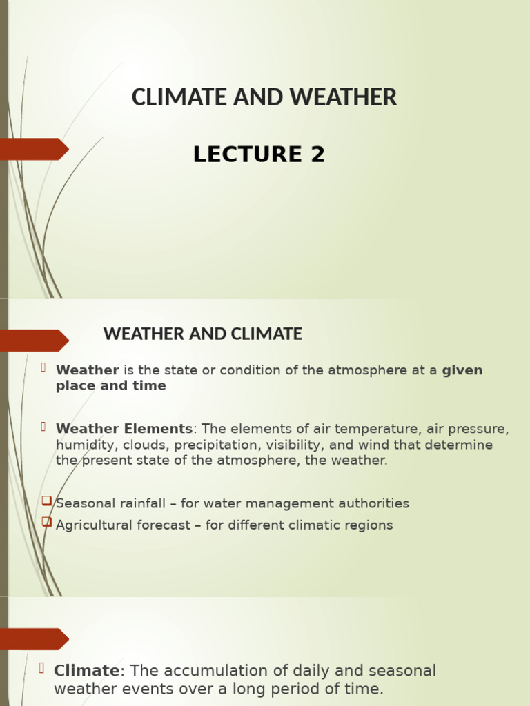 Weather and Climate: Key Concepts Explained | PDF | Weather | Humidity