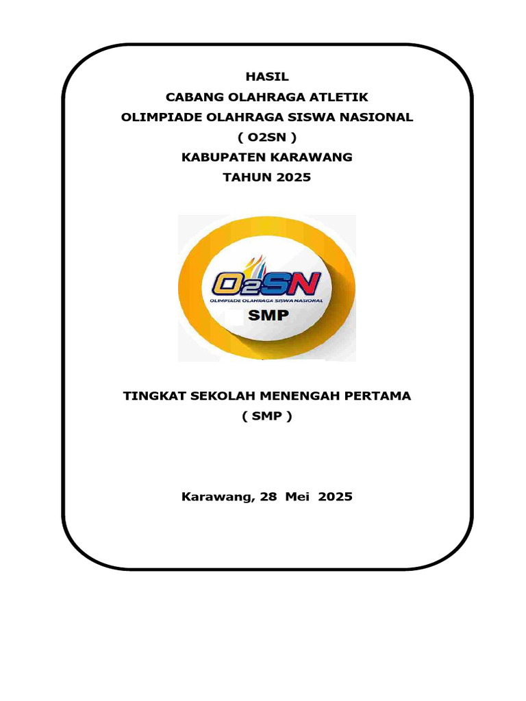 Hasil O2sn SMP 2025 | PDF