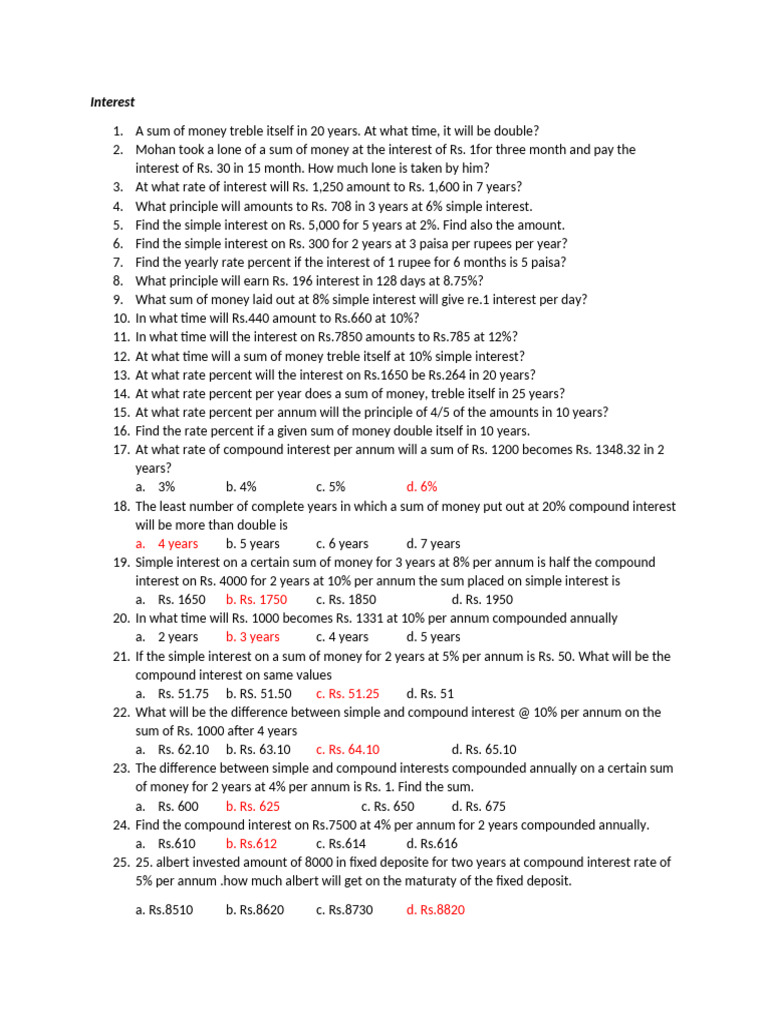 Interest Calculations and Comparisons | PDF | Interest | Compound Interest