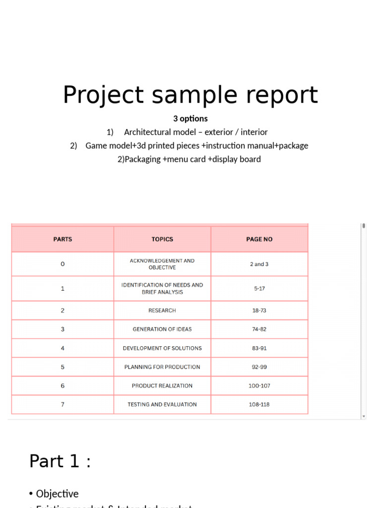 Comprehensive Project Sample Report | PDF